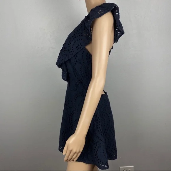 KEEPSAKE THE LABEL NAVY EMBROIDERED EYELET ROMPER - Picture 4 of 10